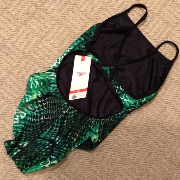 NWT SPEEDO coveted green python extra life lycra competition - Picture 2 of 16